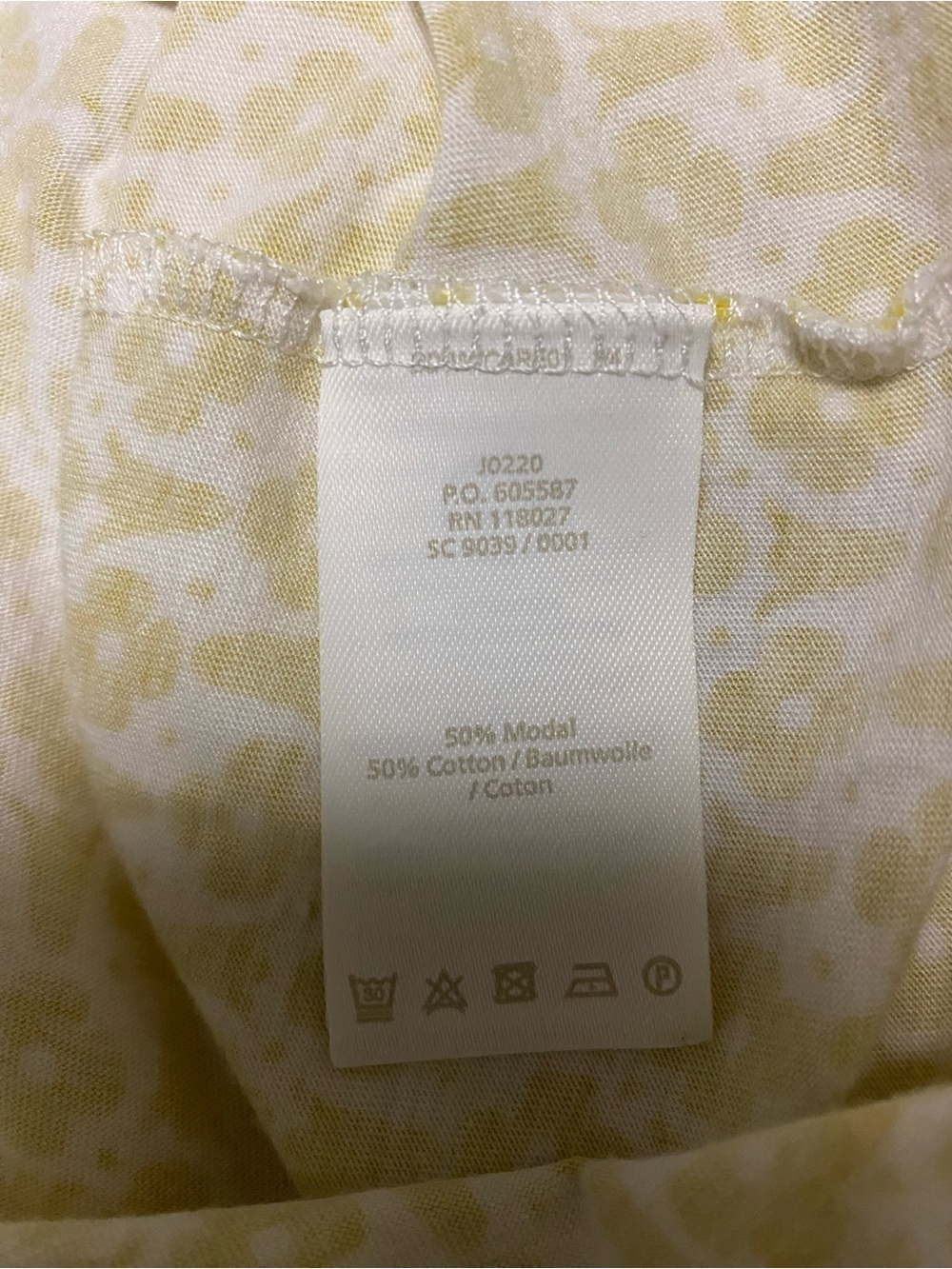 Boden Women’s Sleeveless Yellow & White Geometric Print V-Neck Ruffle Top Size 8 - Picture 6 of 9